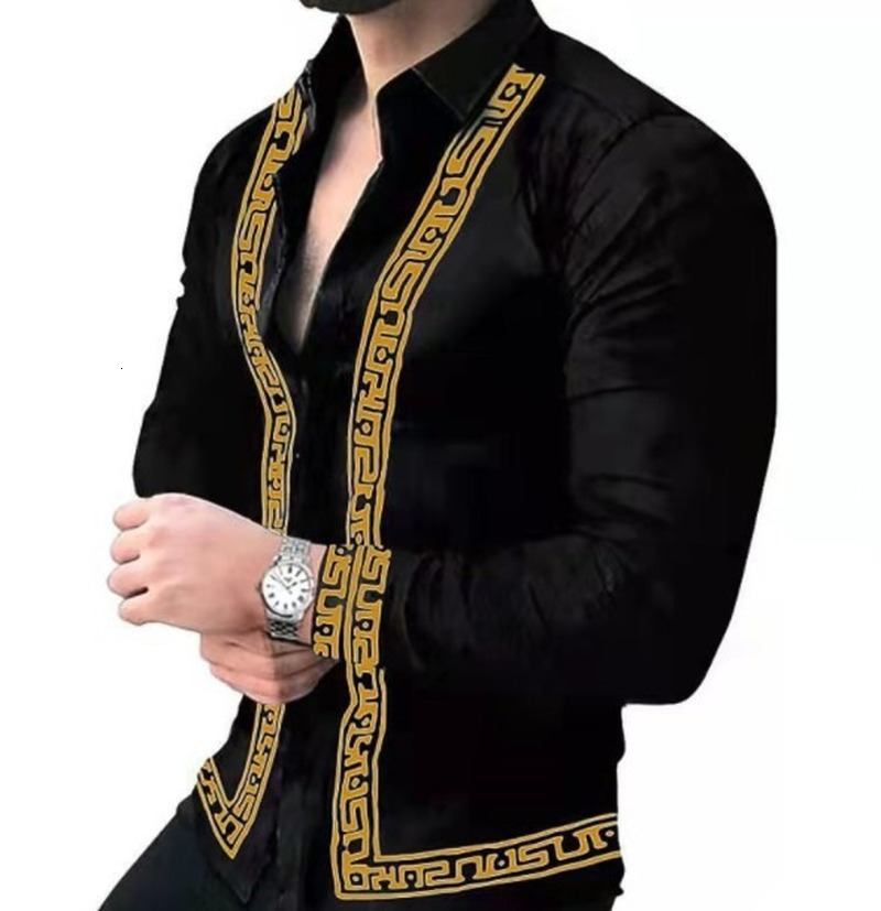 Mens Casual Shirts Summer Stamp Shirts for Men Blouses Camisas De Hombre Chemise Homme De Luxe Men Clothing Ropa Hombre Roupas Masculinas Vintage 2301