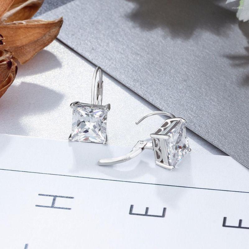 Hoop Earrings For Women 925 Sterling Silver Sparkling Engagement Jewelry