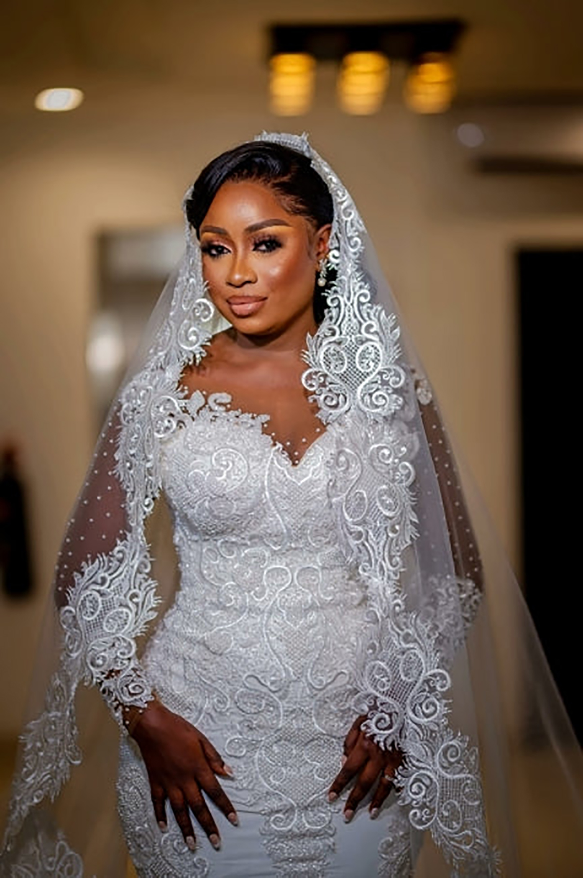 Plus Size Mermaid Wedding Dress Sheer Neck 3D Lace Appliques Pearls Wedding Gowns Custom Made Sexy Illusion Bridal Dresses