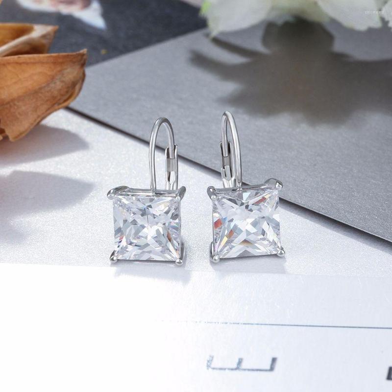 Hoop Earrings For Women 925 Sterling Silver Sparkling Engagement Jewelry