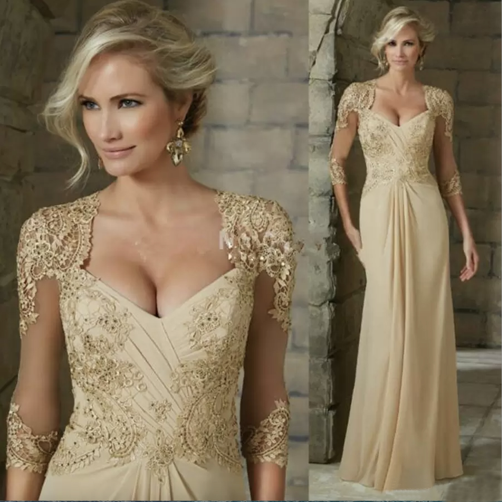 Elegant Chiffon Mother of the Bride Dresses Lace Appliques Beads Formal Evening Gowns Custom Made Plus Size Wedding Guest Dress
