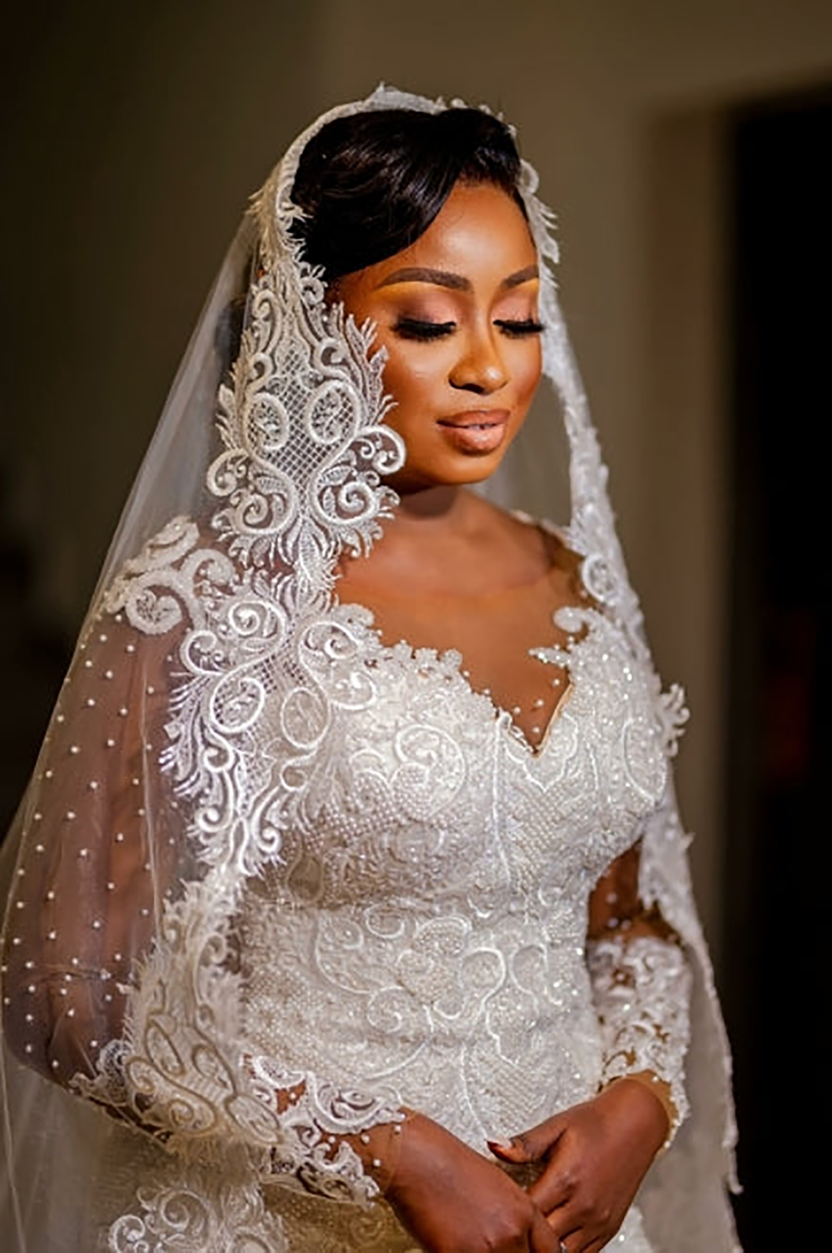 Plus Size Mermaid Wedding Dress Sheer Neck 3D Lace Appliques Pearls Wedding Gowns Custom Made Sexy Illusion Bridal Dresses