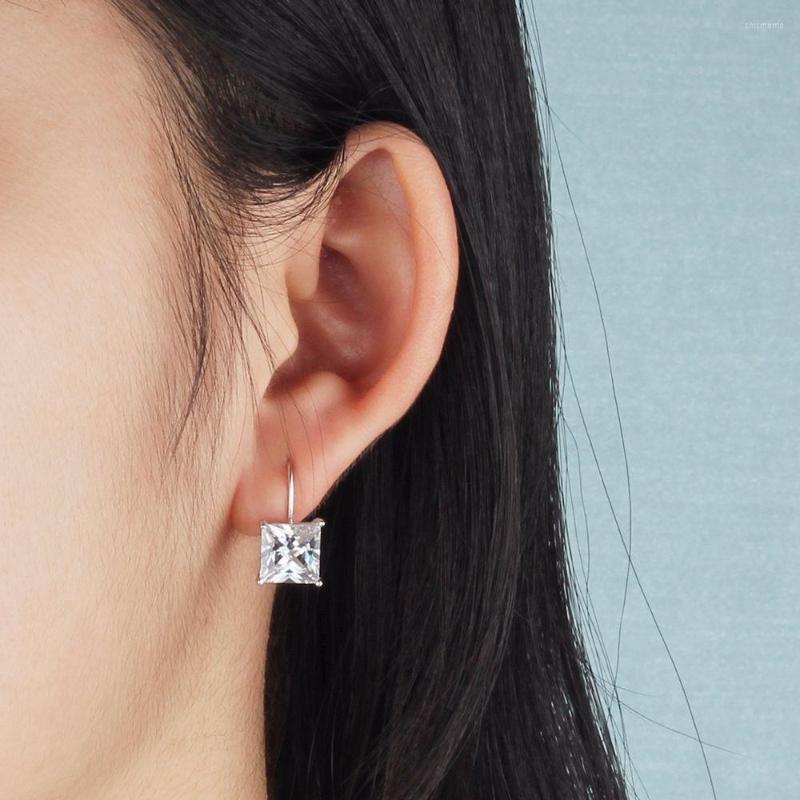 Hoop Earrings For Women 925 Sterling Silver Sparkling Engagement Jewelry