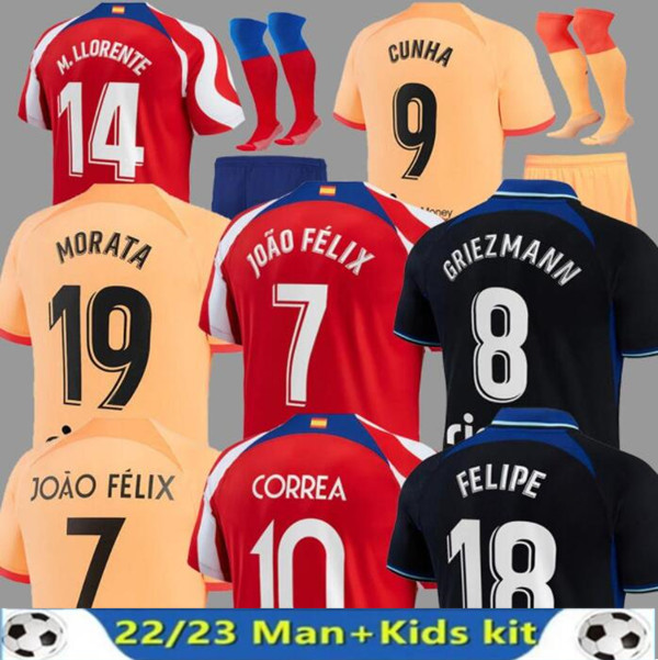 22 23 Atletico Madrids Soccer Jerseys MORATA GRIEZMANN JOAO FELIX 2022 2023 M.Llorente CORREA KOKE Camisetas de futbol LEMAR CARRASCO men kids kit Football Shirt, Yellow
22 23 Atletico Madrids Soccer Jerseys MORATA GRIEZMANN JOAO FELIX 2022 2023 M.Llorente CORREA KOKE Camisetas de futbol LEMAR CARRASCO men kids kit Football Shirt, Yellow