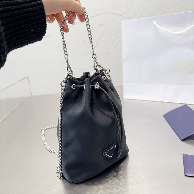 Timeless P Womens Nylon Drawstring Bucket Bags Sport Sexy Silver Metal Chain Handle Totes Crossbody Shoulder Large Capacity Luxury Designer Handbags 18X15CM, Box
Timeless P Womens Nylon Drawstring Bucket Bags Sport Sexy Silver Metal Chain Handle Totes Crossbody Shoulder Large Capacity Luxury Designer Handbags 18X15CM, Box