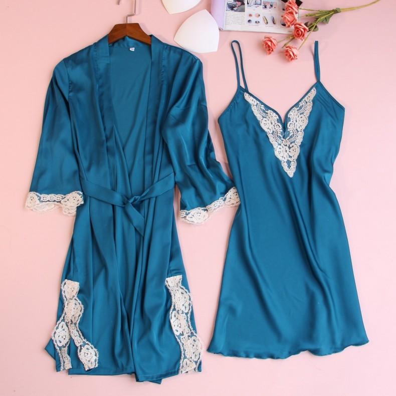 Women's Sleepwear Sexy 2PCS Robe Set Women Nightwear Satin Intimate Lingerie Loose Summer Kimono Bathrobe Gown Lace Homewear, Champagne nighty
Women's Sleepwear Sexy 2PCS Robe Set Women Nightwear Satin Intimate Lingerie Loose Summer Kimono Bathrobe Gown Lace Homewear, Champagne nighty
