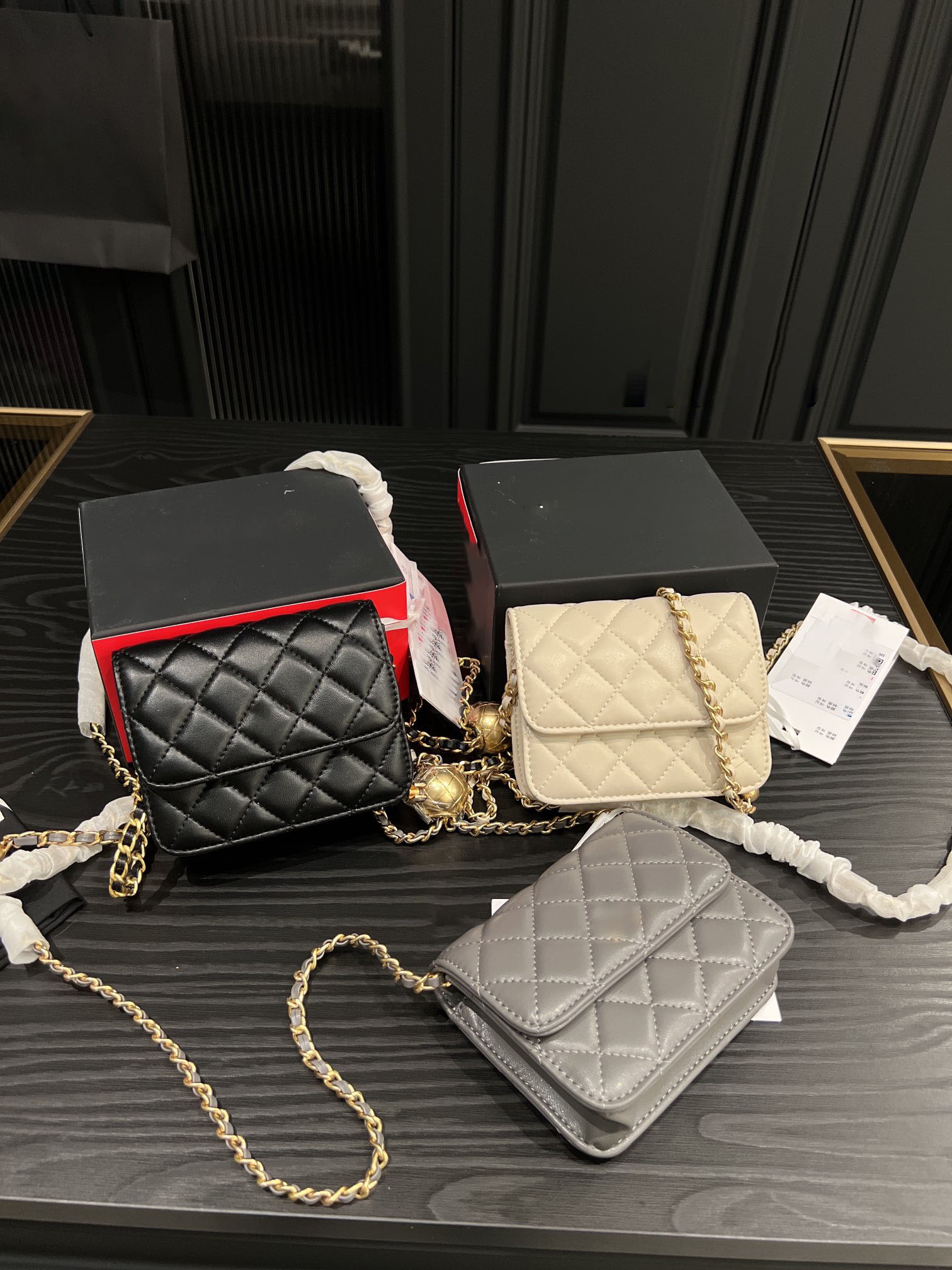 Top Designer Bags 7A Luxury Mini Trendy Woc Shoulder Bags Cute Women Flap Cross body Bags Small Designers Tote Bag Leather Handbag Black Quilted Purse Wallet Clutch