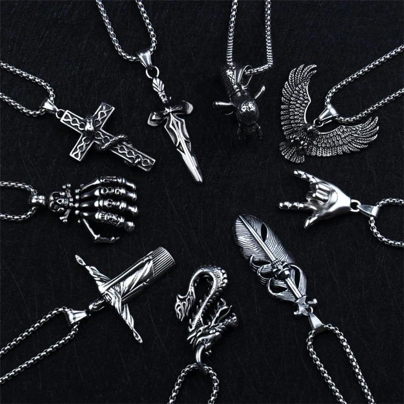Chains Stainless Steel Punk Skull Necklace Pendant For Men Male Gothic Jewelry Boy Gift Neck ChainsChains
Chains Stainless Steel Punk Skull Necklace Pendant For Men Male Gothic Jewelry Boy Gift Neck ChainsChains