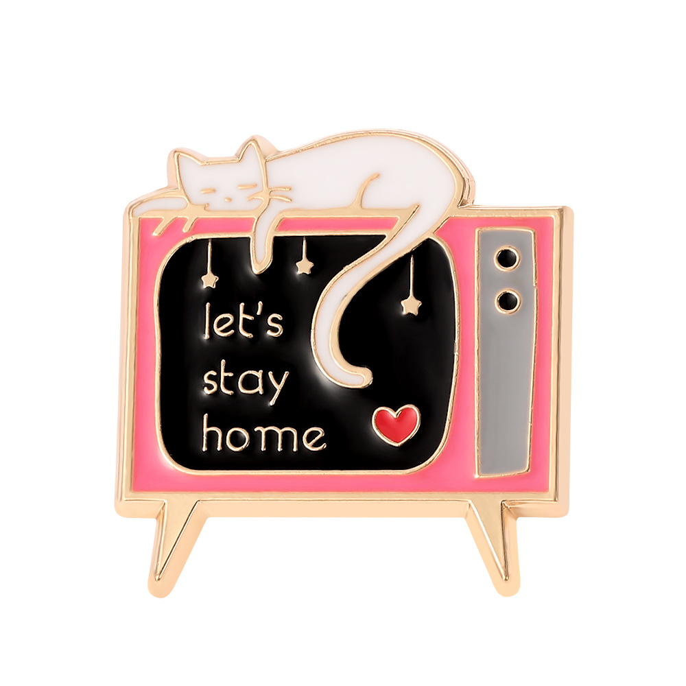 Creative personality kitten TV brooch pin badge let stay home alloy brooch for TV, As picture
Creative personality kitten TV brooch pin badge let stay home alloy brooch for TV, As picture