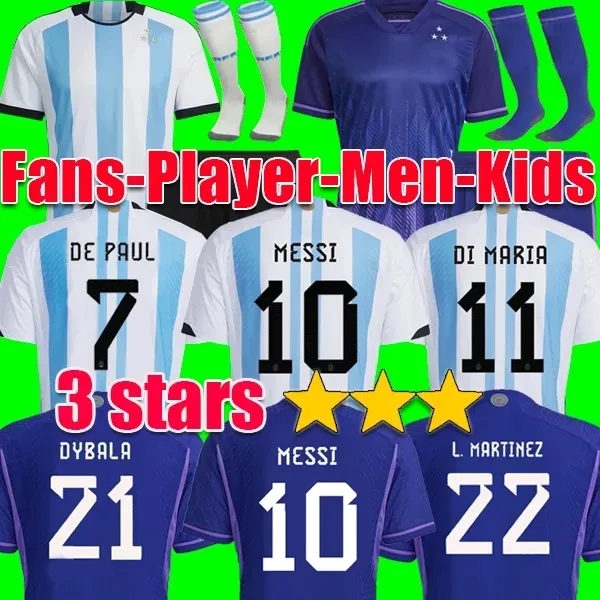 3 stars Argentina soccer Jerseys 22 23 MESSIS DYBALA DI MARIA MARTINEZ DE PAUL MARADONA FERNANDEZ Player Fans kids kit Men women football shirt uniforms Socks, 22 23 away adult + patch
3 stars Argentina soccer Jerseys 22 23 MESSIS DYBALA DI MARIA MARTINEZ DE PAUL MARADONA FERNANDEZ Player Fans kids kit Men women football shirt uniforms Socks, 22 23 away adult + patch