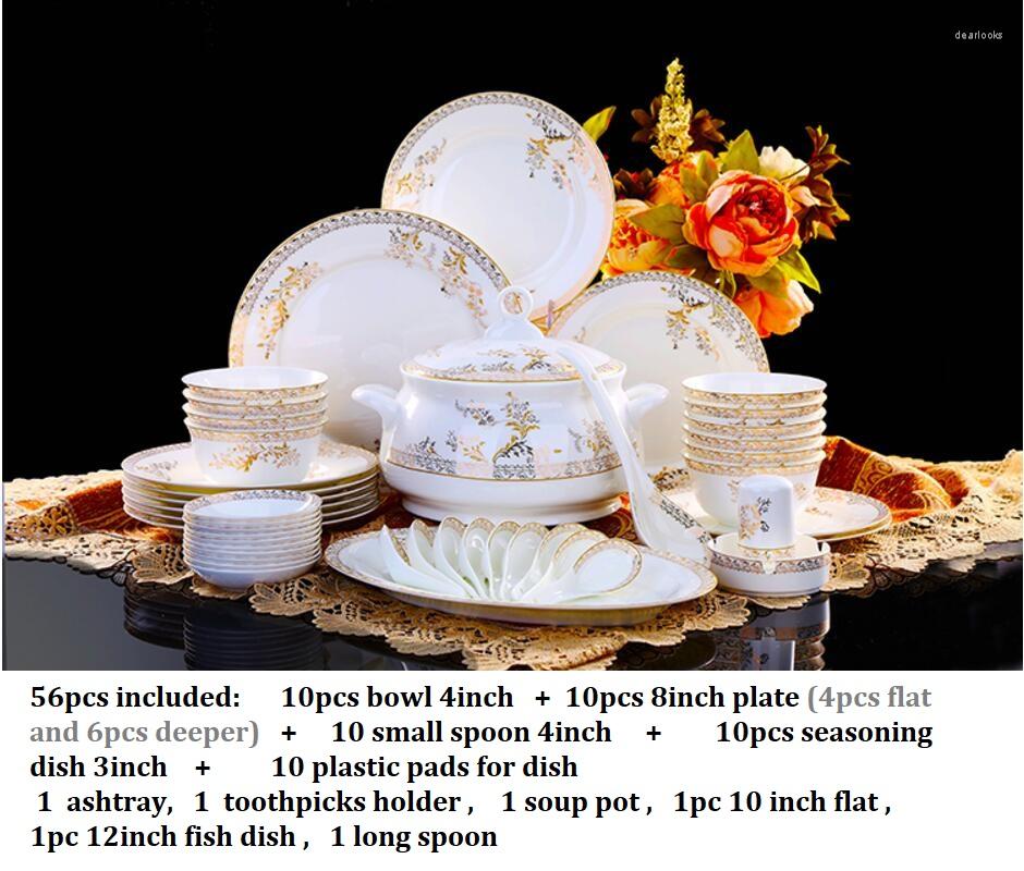 Dinnerware Sets Set Dishes Bone China Combination Tableware Plates Ceramic Dinner Service X2501071