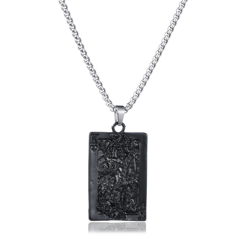 Pendant Necklaces Punk Vintage Poker King Men's Titanium Steel Fashion Necklace For Boyfriend Male Jewelry Creativity GiftPendant
Pendant Necklaces Punk Vintage Poker King Men's Titanium Steel Fashion Necklace For Boyfriend Male Jewelry Creativity GiftPendant