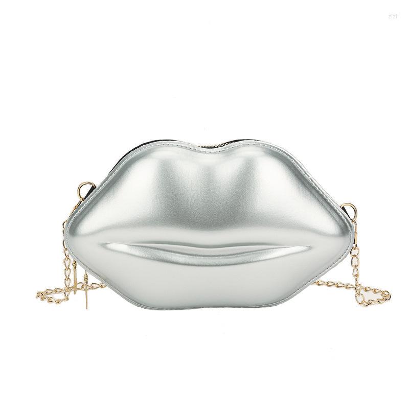 Evening Bags Creative Cute Lips Shoulder Chain Bag Women's Simple Fashion Lipstick Messenger Party Valentine's Day/birthday Gift