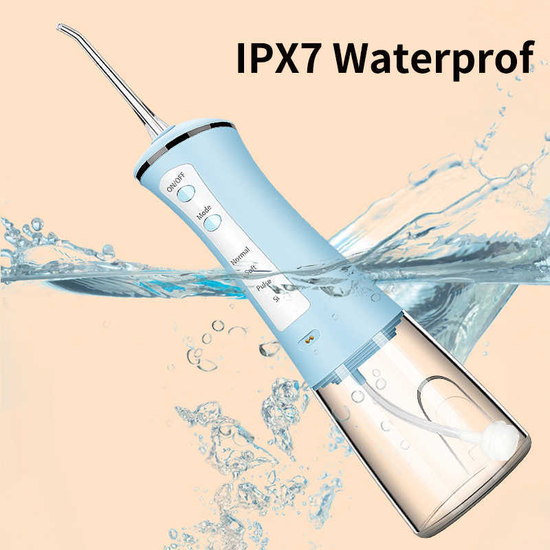 Oral Irrigators Other Hygiene 300ml Irrigator Rechargeable Portable Water Flosser 4 Modes Dental Jet Floss IPX7 proof Teeth Cleaner 4 Nozzles 221215