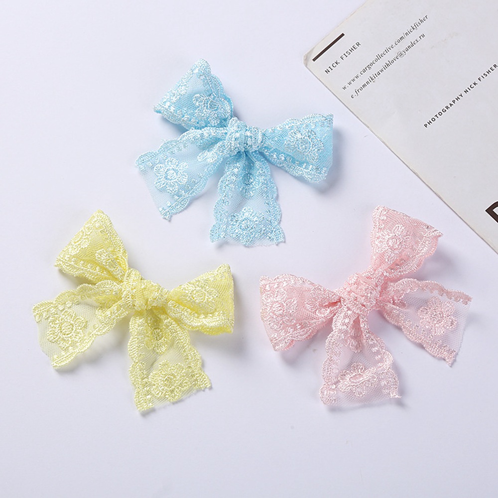 Lace Solid Color Ribbon Bows Hair Clip For Kids Girls Hollow Bowknot Barrettes Hair Pins Baby Headwear Hair Accessories 1459