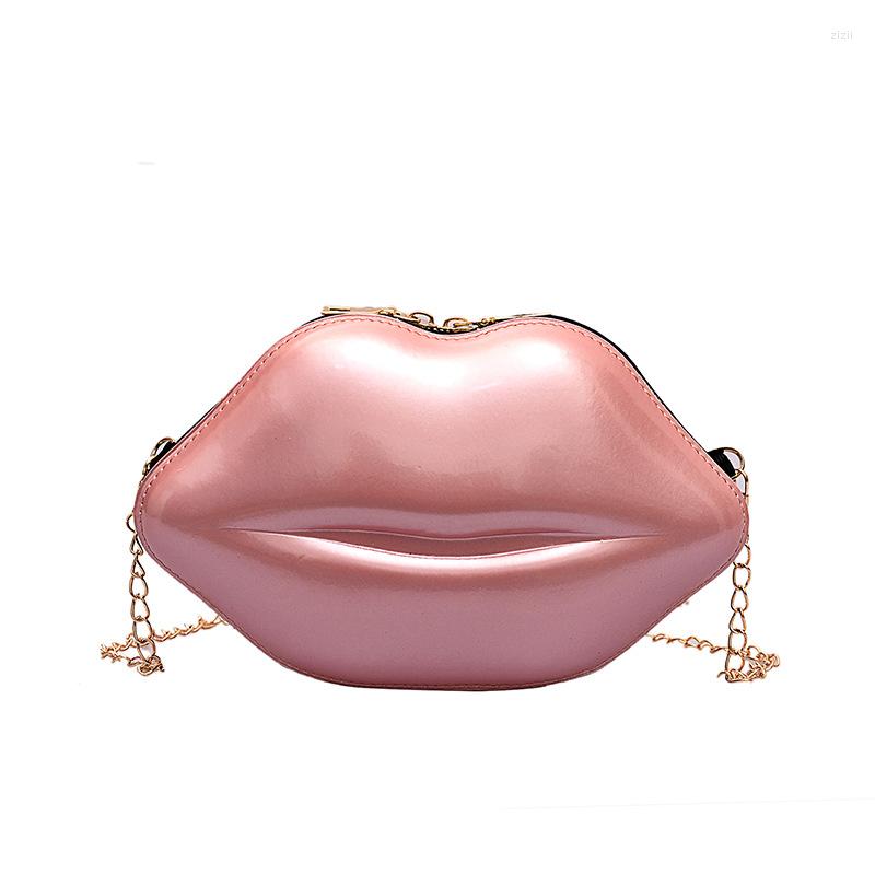 Evening Bags Creative Cute Lips Shoulder Chain Bag Women's Simple Fashion Lipstick Messenger Party Valentine's Day/birthday Gift