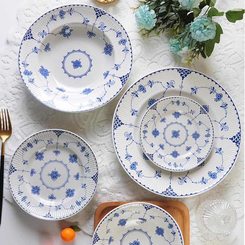 Plates High-quality Blue Tanggrass Underglaze Ceramic Tableware Steak Flat Plate, Plate-6
Plates High-quality Blue Tanggrass Underglaze Ceramic Tableware Steak Flat Plate, Plate-6