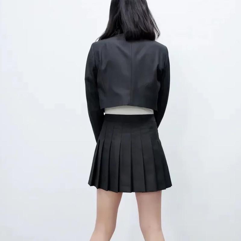 Two Piece Dress Womens Blazer Suit Office Ladies Jacket Sets Elegant Cropped Long Sleeve Top High Waist Mini Skirt Woman CoatTwo