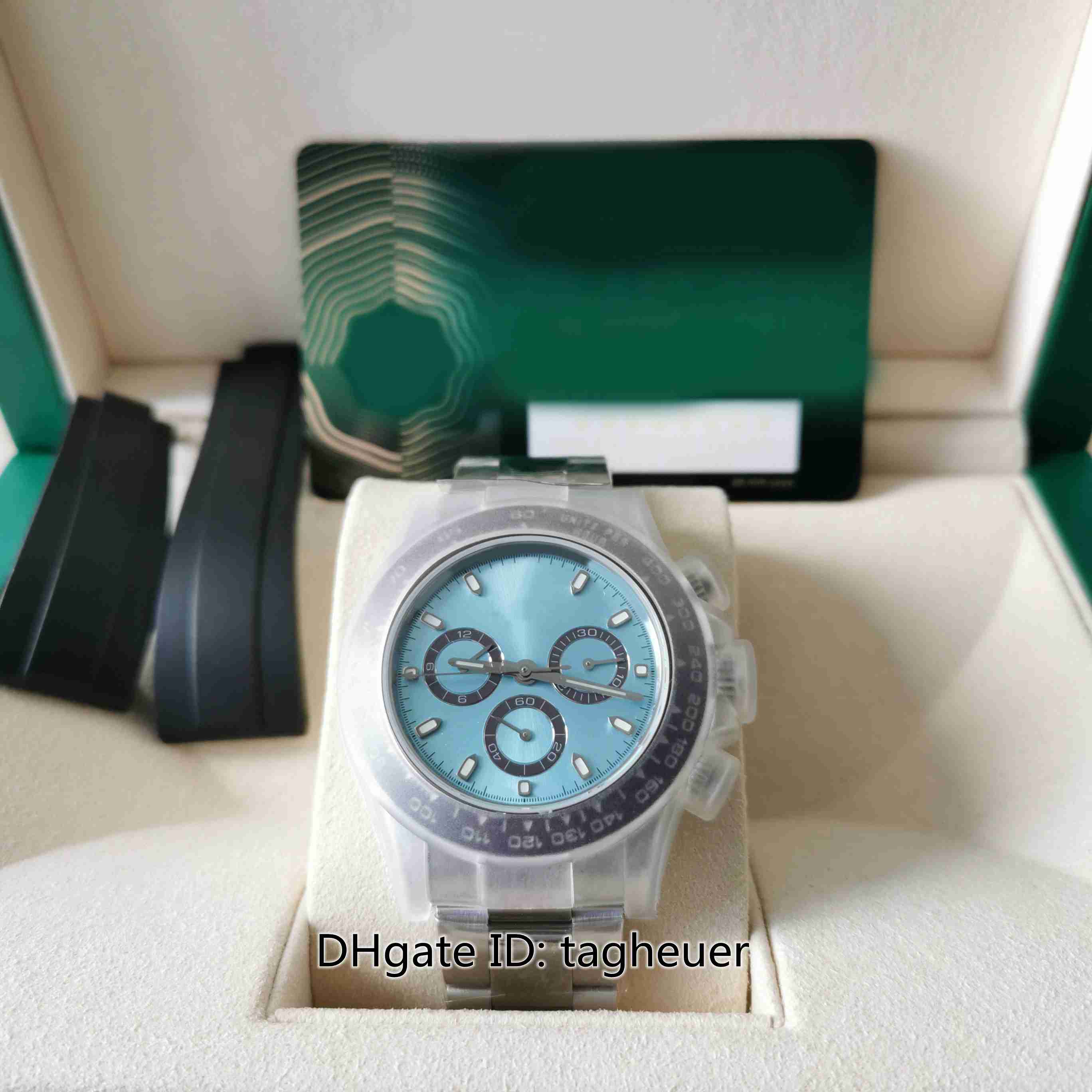 EW Factory Mens Watch 40mm x 12.5mm Cosmograph 116506-0001 Ice blue Chronograph Stopwatch Ceramic Bezel Watches ETA 7750 Mechanical Automatic Men's Wristwatches, No box papers
EW Factory Mens Watch 40mm x 12.5mm Cosmograph 116506-0001 Ice blue Chronograph Stopwatch Ceramic Bezel Watches ETA 7750 Mechanical Automatic Men's Wristwatches, No box papers