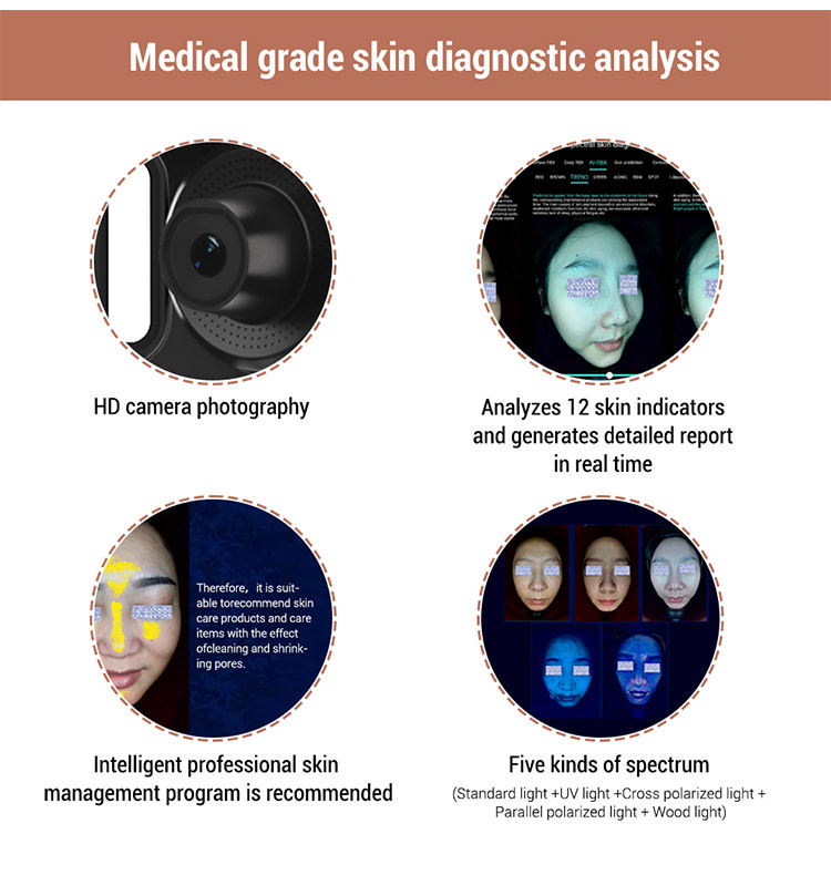 2023 Mirror Skin Analyzer Machine Skin-Analyzing Beauty Mirrors Machine Face and Skin Analyzer Mirror