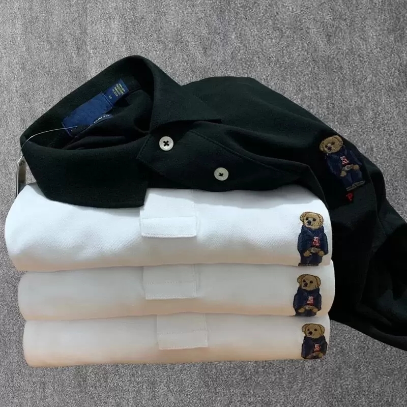 Lapel Short Sleeve Men' polos Casual Shirt Embroidered Bear T-shirt British Business Sports Pure Cotton, Green
Lapel Short Sleeve Men' polos Casual Shirt Embroidered Bear T-shirt British Business Sports Pure Cotton, Green