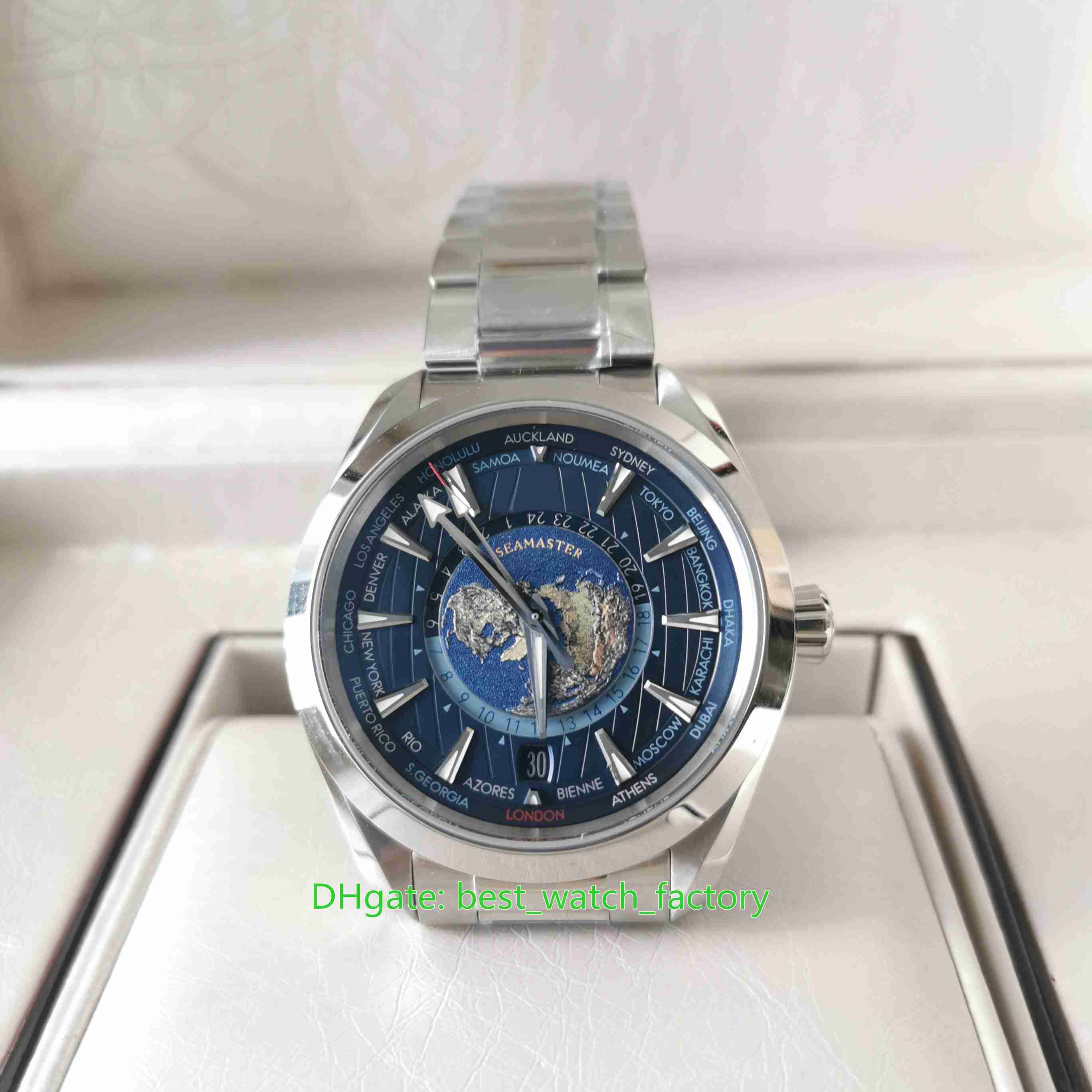 VSF Maker Mens Watch Super Quality 43mm Aqua Terra 150M Universal Map Blue Ocean 904L Steel CAL.8938 Movement Mechanical Automatic Men's Wristwatches Giving Bands, No box papers
VSF Maker Mens Watch Super Quality 43mm Aqua Terra 150M Universal Map Blue Ocean 904L Steel CAL.8938 Movement Mechanical Automatic Men's Wristwatches Giving Bands, No box papers