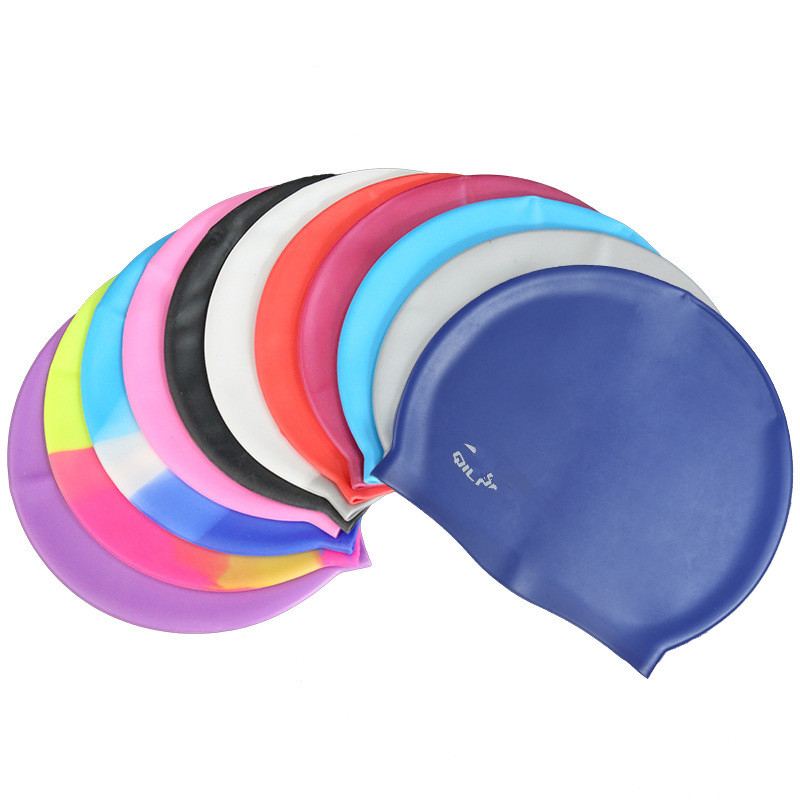 Swimming Caps Swimming Cap Silicone Women Men Waterproof Plus Size Colorful Adult Long Hair Sports High Elastic Adults Swim Pool Hat
