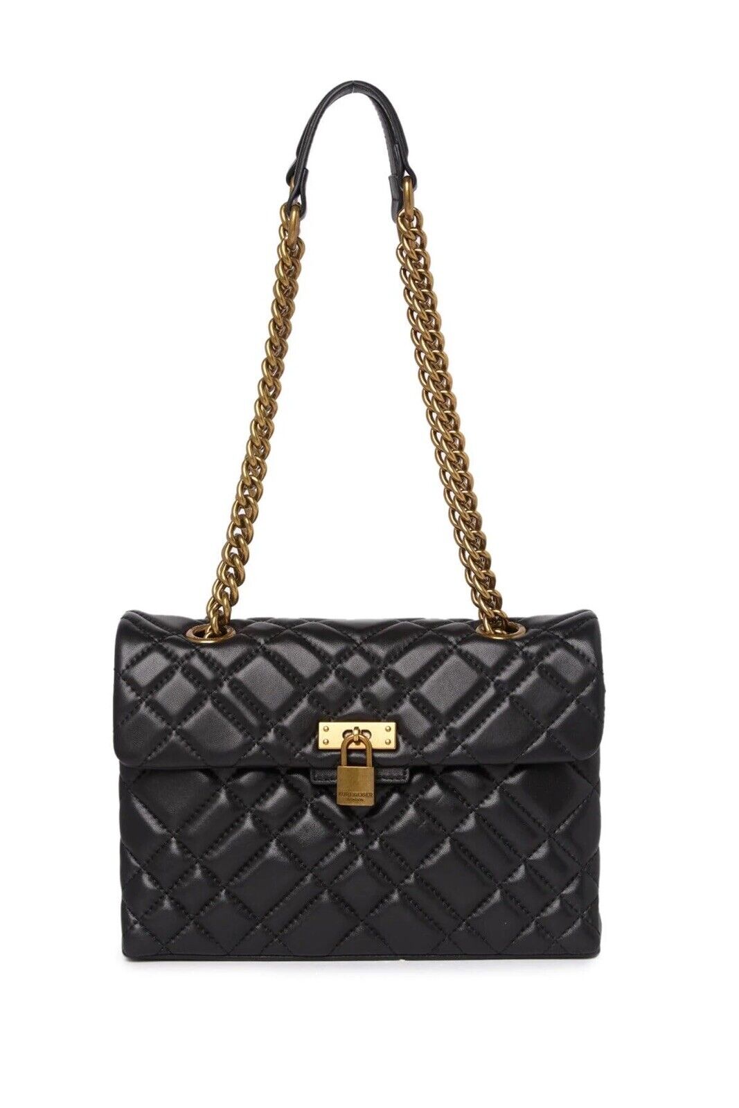 London Kurt Geiger Mini Brixton 20cm Soft Padded Leather Gold Chain Padlock Bag Real Leather Cross Body Bags Women Shoulder Handbag, Red
London Kurt Geiger Mini Brixton 20cm Soft Padded Leather Gold Chain Padlock Bag Real Leather Cross Body Bags Women Shoulder Handbag, Red