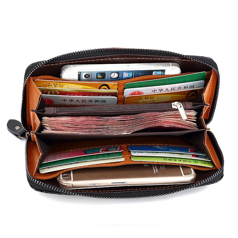 Wallets Crocodile Pattern PU Leather Men's Long Zipper Wallet Male Clutch Bag Men Handbag Mobile Phone Card Holder Purse