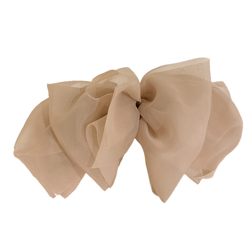 Korea Sweet Mesh Tulle Big Ribbon Bow Hair Claw Clips for Girls White Black Bowknot Hair Clamp Hairpin Headdress Accessories Shark Clip 1480