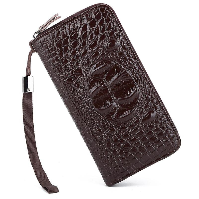 Wallets Crocodile Pattern PU Leather Men's Long Zipper Wallet Male Clutch Bag Men Handbag Mobile Phone Card Holder Purse