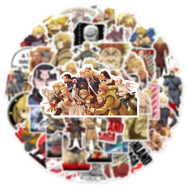 50Pcs Vinland saga Sticker Thorfinn Karlsefni Graffiti Kids Toy Skateboard car Motorcycle Bicycle Sticker Decals Wholesale