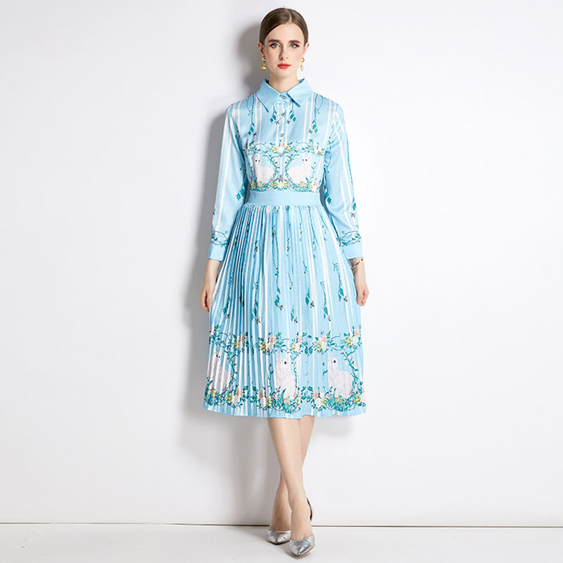 2023 Classic Casual Blue Button Shirt Dress Long Sleeve Lapel Women Fashion Floral Designer Dresses Spring Autumn Fine Elegant Ladies Slim Print A-Line Frocks
2023 Classic Casual Blue Button Shirt Dress Long Sleeve Lapel Women Fashion Floral Designer Dresses Spring Autumn Fine Elegant Ladies Slim Print A-Line Frocks
