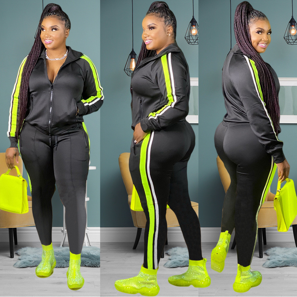 Designer Plus size 3XL 4XL Tracksuits Women Fall Winter Sweatsuits Long Sleeve Jacket and Pants Two Piece Sets Black Outfits Casual jogging suits Spor