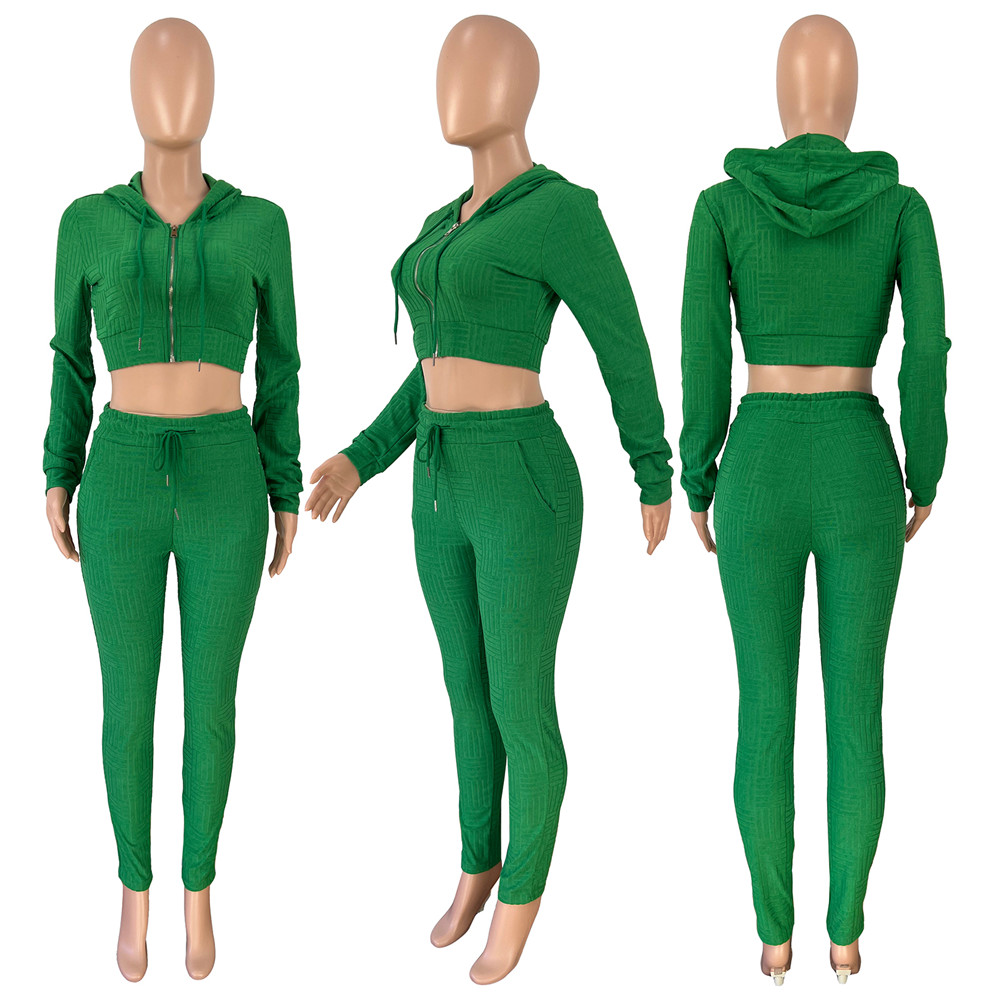 Designer Women Tracksuits Fall Winter Long Sleeve Outfits Hooded Jacket Crop Top and pants Two Piece Sets Sportswear Casual Jogger suits Solid Sweatsu