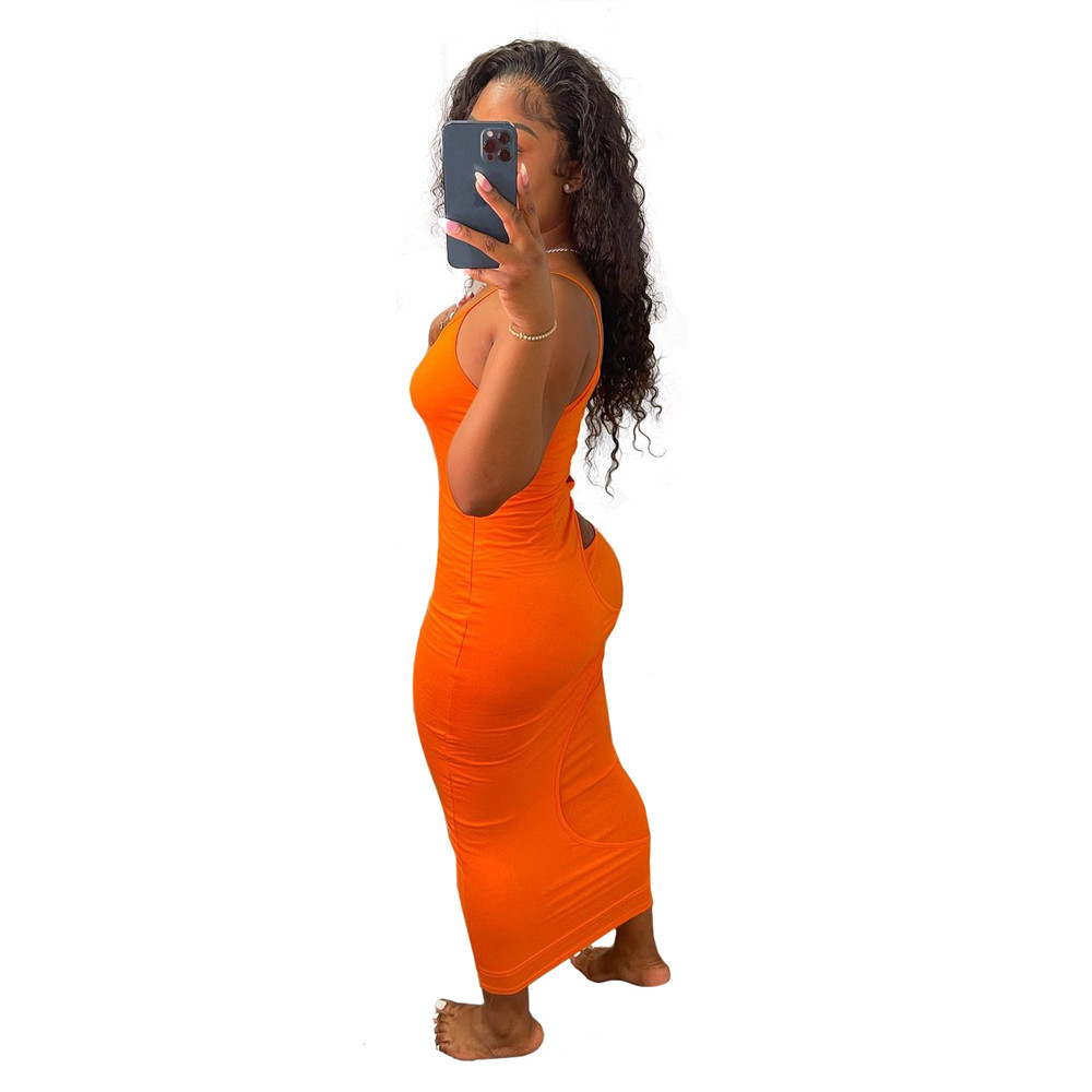 New Plus size 3XL Designer Dresses Spring Summer Clothes Women Spaghetti Strap Dress Sexy Sleeveless Hollow Out Bodycon Dress Casual Skinny Elegant Sk