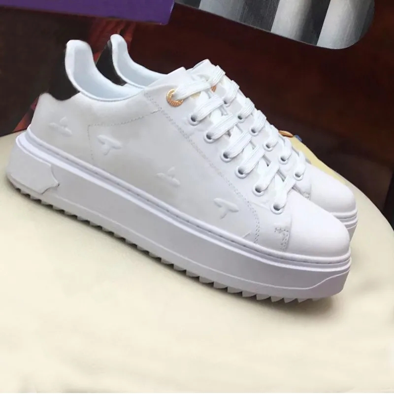platform men gym Casual shoes women Travel leather lace-up sneaker 100% cowhide fashion Trainers Letters Thick bottom woman shoe Flat lady sneakers Large size 41-42-45