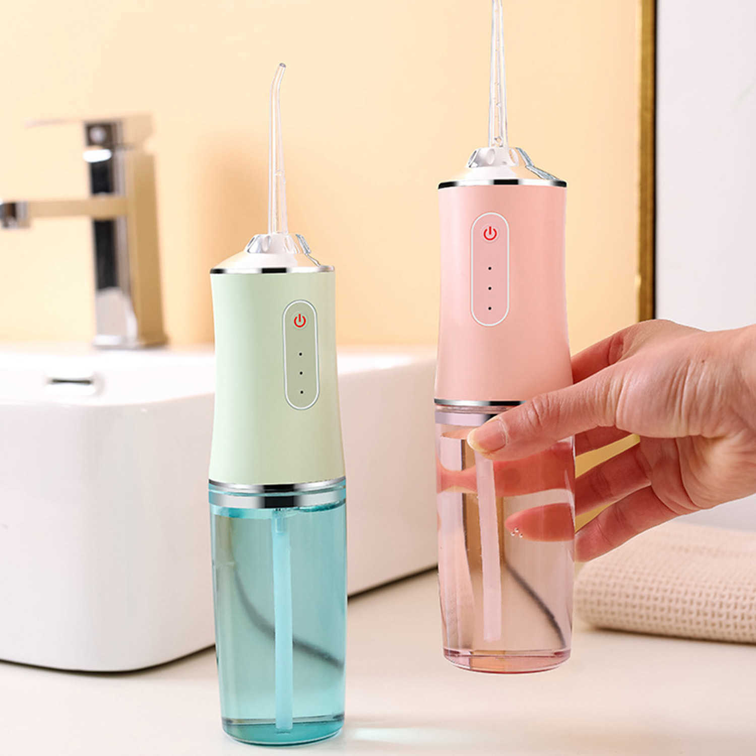 Oral Irrigators Other Hygiene Electric Irrigator Portable Household Teeth Flosser Water Spraying Washing Tool with Nozzle 221215