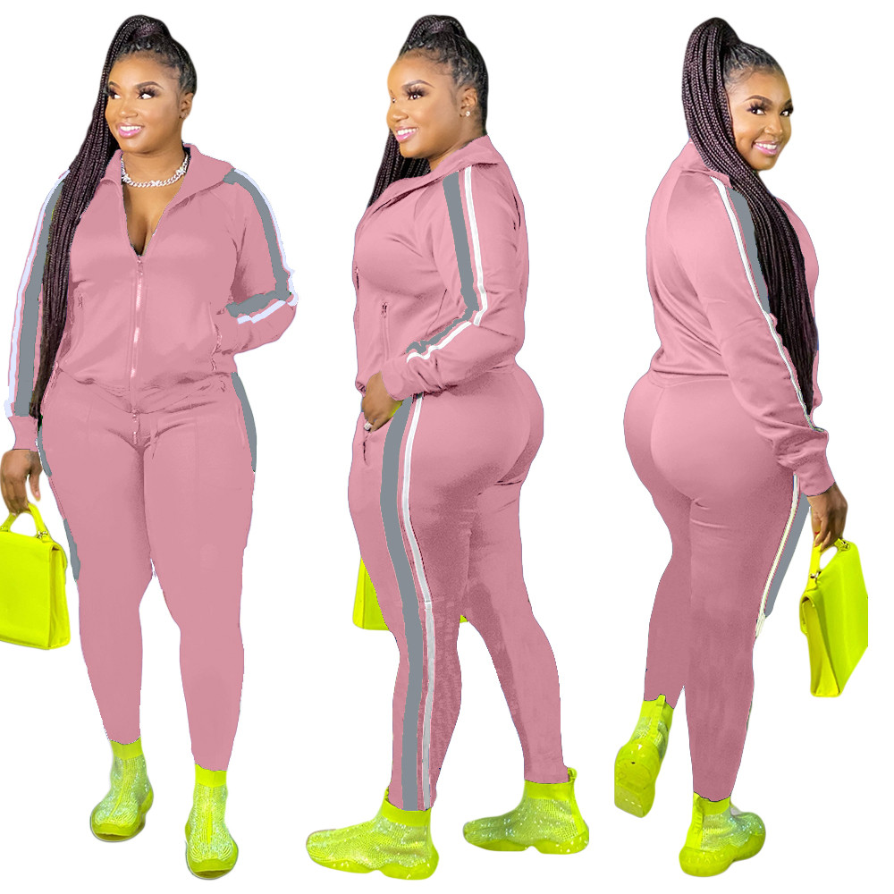 Designer Plus size 3XL 4XL Tracksuits Women Fall Winter Sweatsuits Long Sleeve Jacket and Pants Two Piece Sets Black Outfits Casual jogging suits Spor