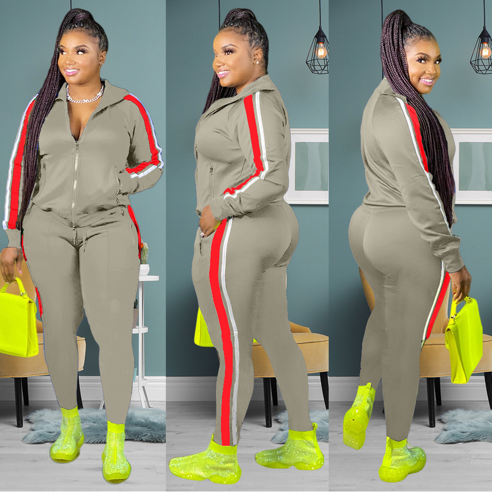 Designer Plus size 3XL 4XL Tracksuits Women Fall Winter Sweatsuits Long Sleeve Jacket and Pants Two Piece Sets Black Outfits Casual jogging suits Spor