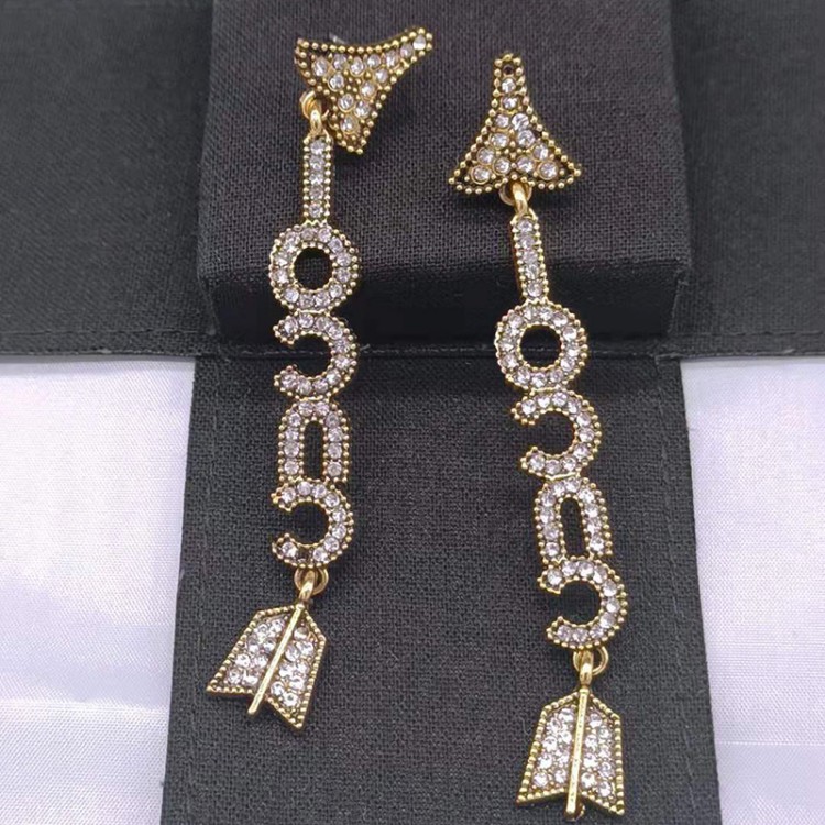 gold diamond stud earrings 925 sterling silver jewelry 18k gold plated luxury brand earring designer for woman letters geometric crystal rhinestone wedding party