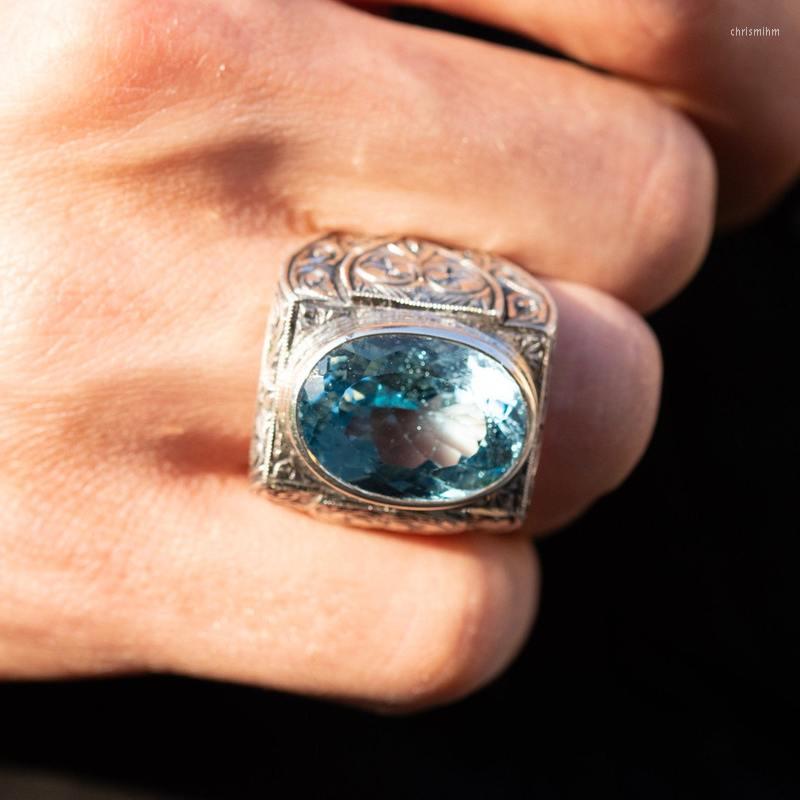 Cluster Rings Vintage Pattern Jewelry For Party Aquamarine Men Huge Oval Cubic Zirconia Design Gothic Punk Ring Size 6-13
Cluster Rings Vintage Pattern Jewelry For Party Aquamarine Men Huge Oval Cubic Zirconia Design Gothic Punk Ring Size 6-13