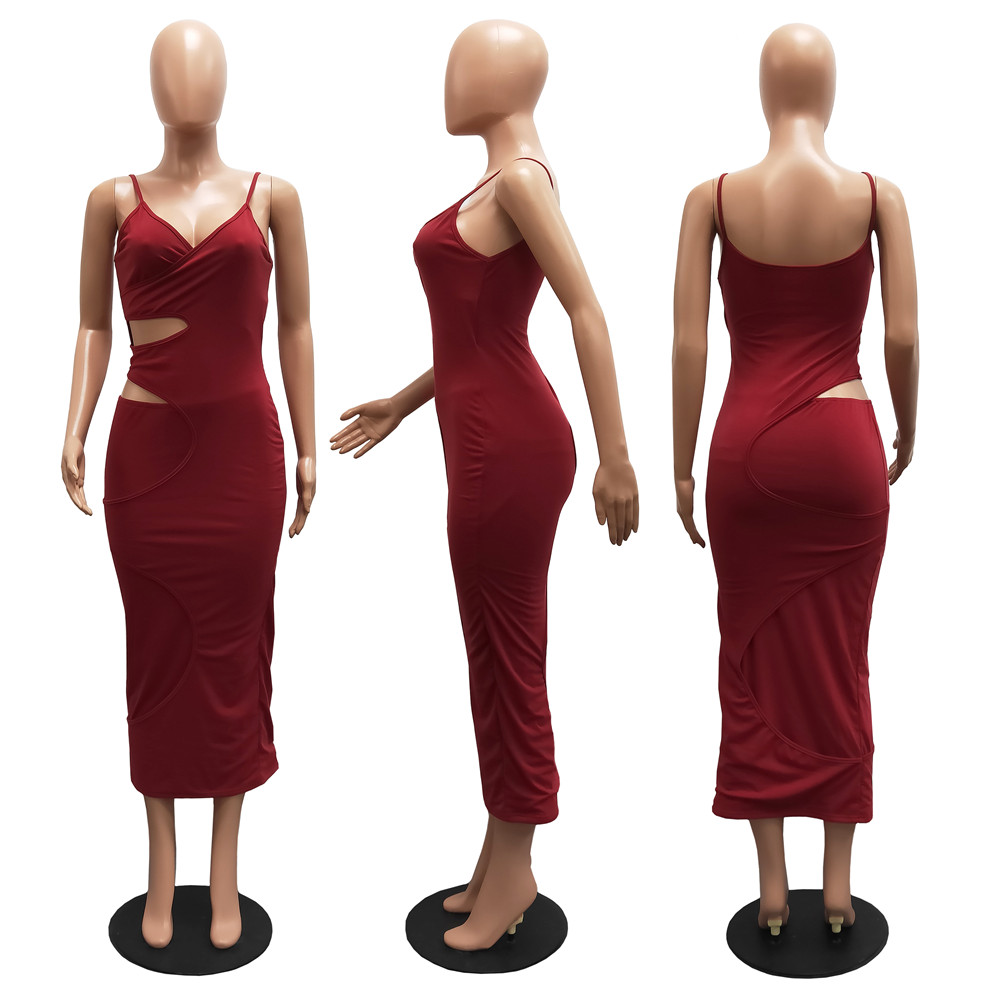 New Plus size 3XL Designer Dresses Spring Summer Clothes Women Spaghetti Strap Dress Sexy Sleeveless Hollow Out Bodycon Dress Casual Skinny Elegant Sk