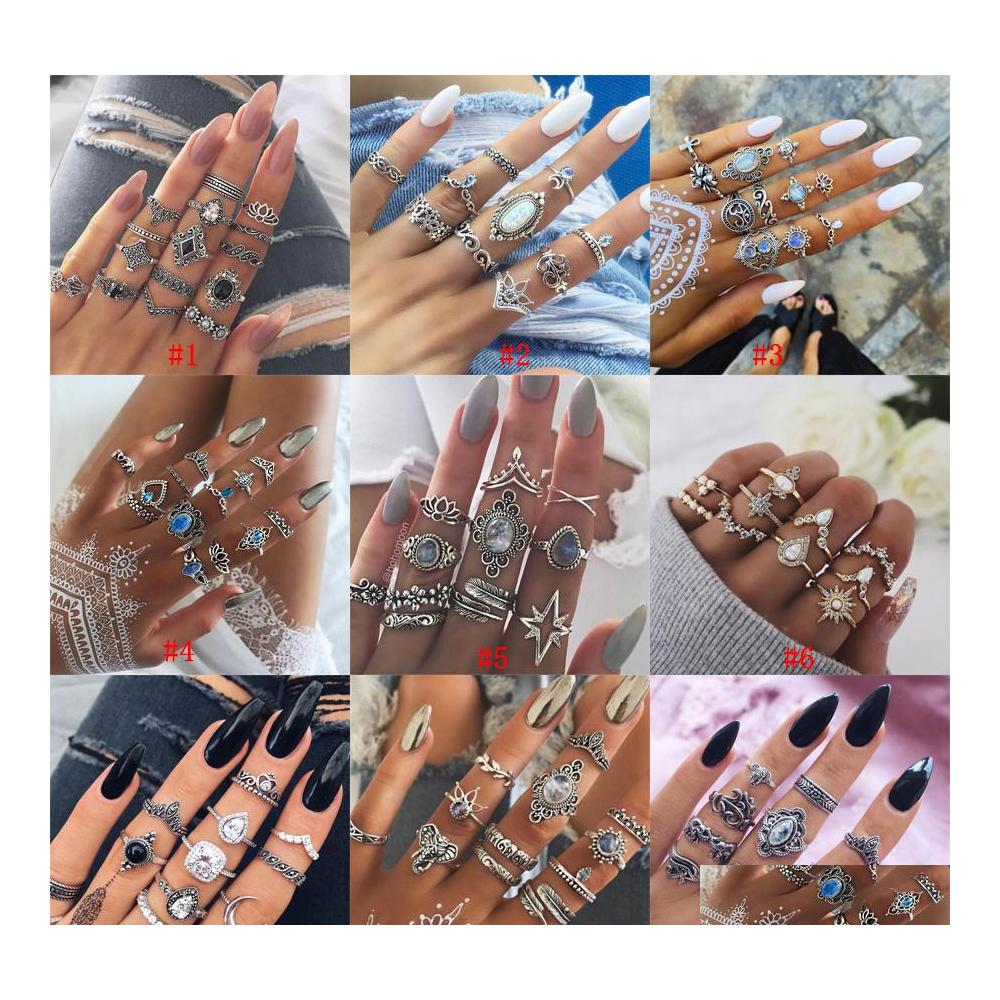 Cluster Rings Vintage Bohemian Midi Finger Set For Women Beach Turtle Elephant Gemstone Crystal Wedding Knuckle Boho Fashion Jewelry Otmc8
Cluster Rings Vintage Bohemian Midi Finger Set For Women Beach Turtle Elephant Gemstone Crystal Wedding Knuckle Boho Fashion Jewelry Otmc8