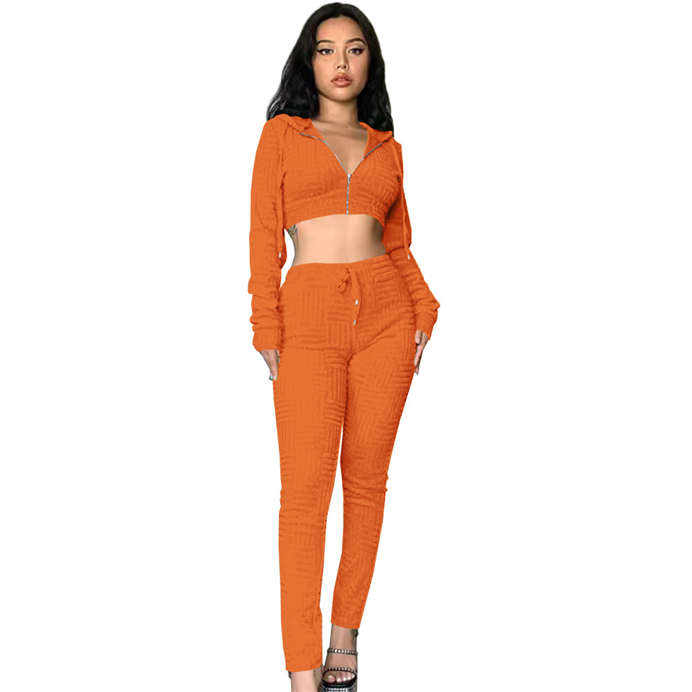 Designer Women Tracksuits Fall Winter Long Sleeve Outfits Hooded Jacket Crop Top and pants Two Piece Sets Sportswear Casual Jogger suits Solid Sweatsu