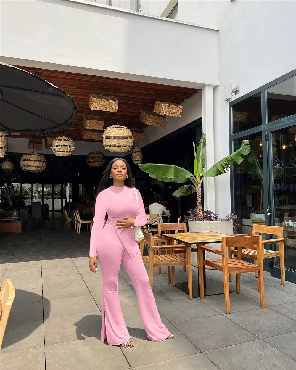 2023 Spring Women Clothes Designer Tracksuits Long Sleeve Outfits Pullover shirt and Flare pants Two Piece Sets Sportswear Casual sports suits Solid S