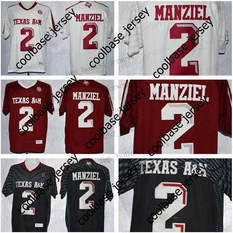 Men Texas A M Aggies College Jerseys 2 Johnny Manziel 40 Von Miller University Red Black White Mens Football ed Uniforms