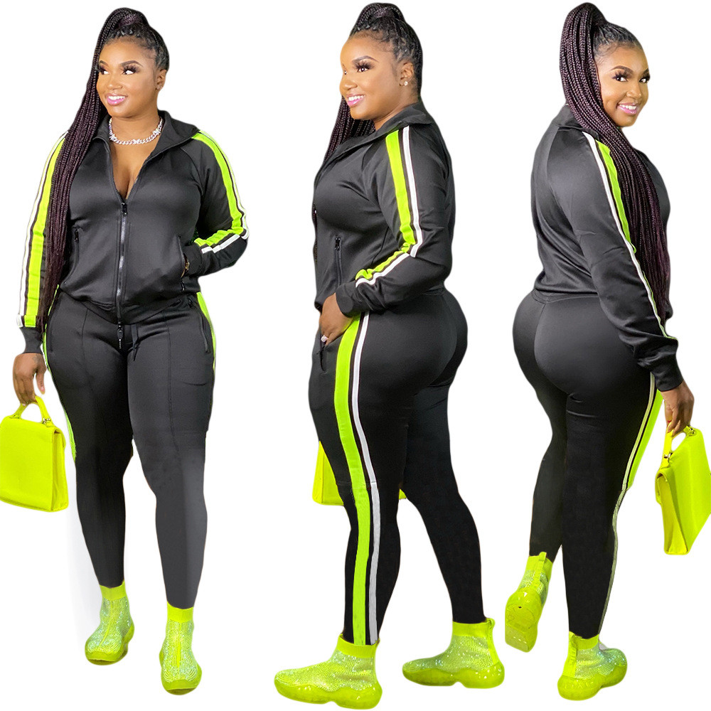 Designer Plus size 3XL 4XL Tracksuits Women Fall Winter Sweatsuits Long Sleeve Jacket and Pants Two Piece Sets Black Outfits Casual jogging suits Spor