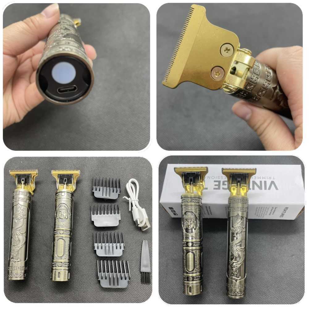 Electric Shavers T9 0MM Electric Cordless Hair Cutting Machine Professional Hair Barber Trimmer For Men Clipper Shaver Beard Lighter T230129