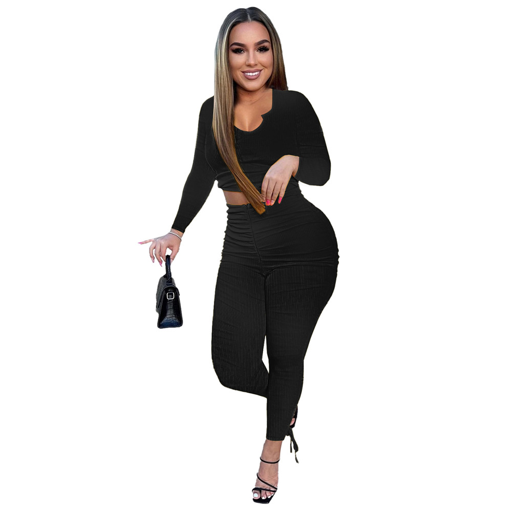Designer Spring Clothes Women Tracksuits Plus size 2XL Outfits Long Sleeve Pullover Top and Pants Casual Solid Sportswear Outwork Sweatsuits Sports Su
